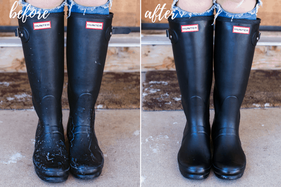 cleaning hunter boots