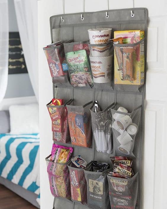 5 Insanely Genius Ways To Organize Your Food In College By Sophia Lee In A Dorm Room You Have To Use Every Inch Of Space There Is This Perfect Solution For Storing Your Food Without Taking Up Any Dresser Or Other Shelf