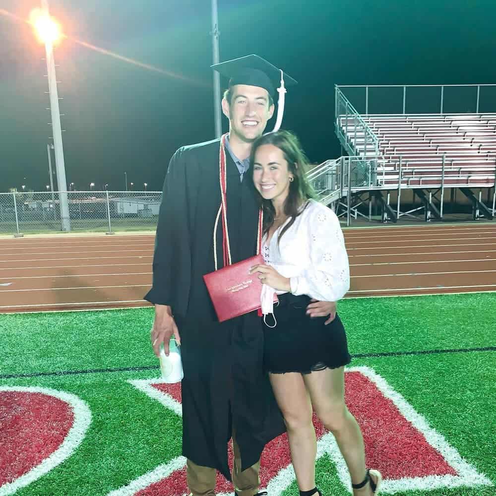Sophia and boyfriend at graduation in 2020.