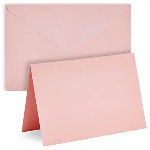 48 Pack Pink Blank Cards and Envelopes, 4x6 Printable Greeting Cards for Baby Showers, Thank You Notes, Wedding Invitations, Birthdays