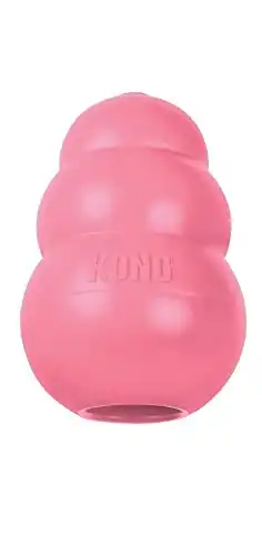 KONG - Puppy Toy Natural Teething Rubber - Fun to Chew, Chase and Fetch - for Small Puppies - Pink