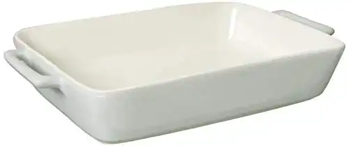 LE REGALO Rectangular Stoneware Baking Dish, 13.5x8.25x2.5, White