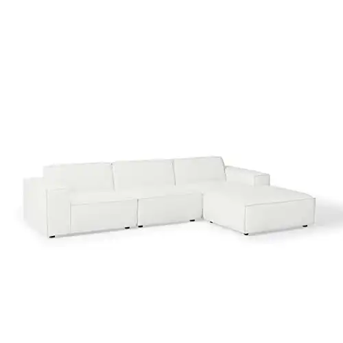 Modway Restore 4-Piece Upholstered Sectional Sofa in White