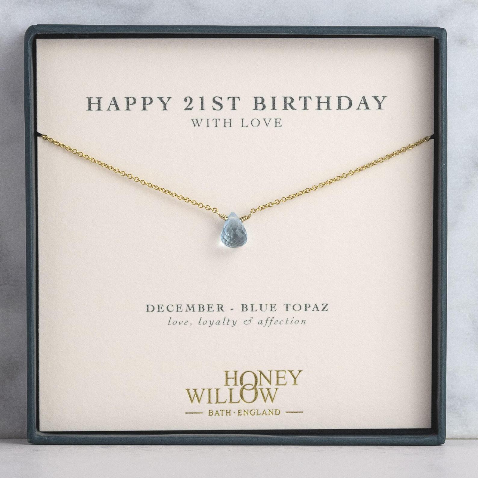 21st Birthday Necklace with Birthstone 21st Birthday Gifts For Daughter