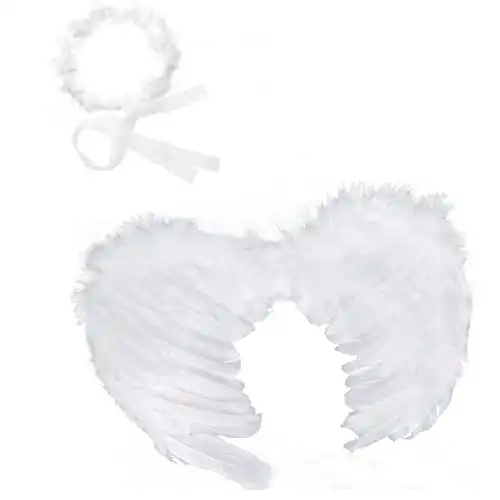 RUIZSH Angel Feather Wings and Halo Headband for Cosplay Party Costumes