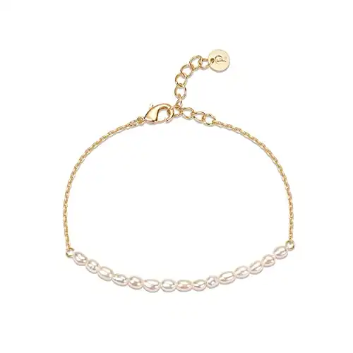 21C-B02 Freshwater Pearl Bracelet (Yellow Gold Plated)