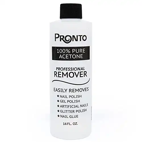 Pronto 100% Acetone Gel Nail Polish Remover - Gel Polish Remover for Nails | Acetone Nail Polish Remover & Gel Remover For Nails, Glue, Gel, Acrylic & Dip | Pure Acetone, 16 Fl oz