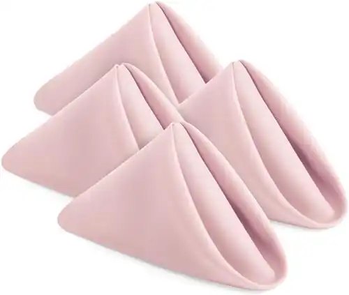 Utopia Home [24 Pack, Pink] Cloth Napkins 17x17 Inches, 100% Polyester Dinner Napkins with Hemmed Edges, Washable Napkins Ideal for Parties, Weddings and Dinners