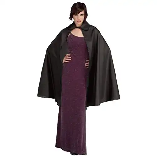 Rubie's womens 3/4 Taffeta 3 4 Length Cape Costume Black 45 Inch, Multicolor, 45-Inch US