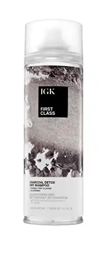 IGK FIRST CLASS Charcoal Detox Dry Shampoo | Volume + Soothes Scalp + Balance Oil | Vegan + Cruelty Free | 6.3 Oz