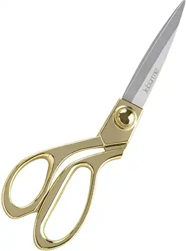 SIRMEDAL Professional Heavy Duty Tailor Scissors 8" Gold Stainless Steel Dressmaker Shears(Gold)