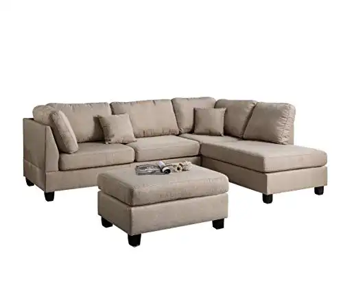 Poundex PDEX- Upholstered Sofas/Sectionals/Armchairs, Sand