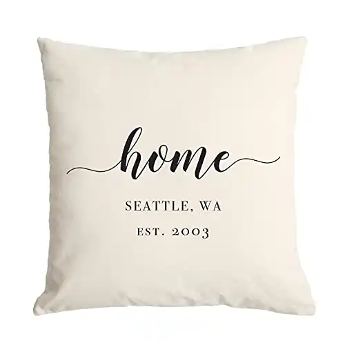 Qualtry Personalized Grandma Pillow or Mom Pillow Cover, 18 x 18 - Farmhouse Decor - Birthday Gift for Grandma for Mom - Decorative Throw Pillow (Single, Home Design)