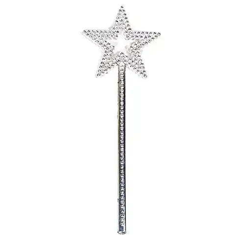 AKOAK Star Wand,13 Inches Silver Fairy Princess Angel Wand