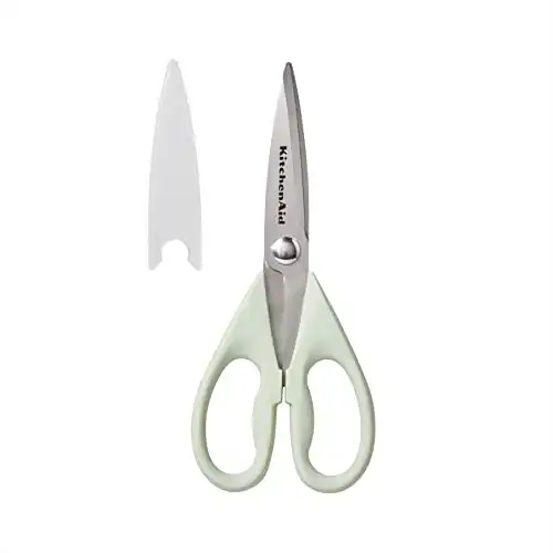 KitchenAid All Purpose Kitchen Shears with Protective Sheath for Everyday use, Dishwasher Safe Stainless Steel Scissors with Comfort Grip, 8.72-Inch, Pistachio