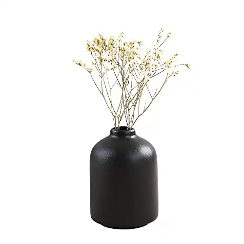 Ceramic Vase for Home Decor,Ceramic Vase, Dried Flower Vase, Living Room Decoration, Flower Arrangement Decoration Shooting Props,The Best Gift (Black)