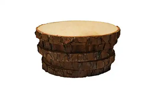 5 Pack Round Rustic Woods Slices, 7"-9", Unfinished Wood, Great for Weddings Centerpieces, Crafts