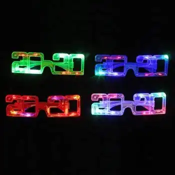Light Up LED 2020 New Years Graduation Party Novelty Glasses, Assorted Colors (Set of 4)
