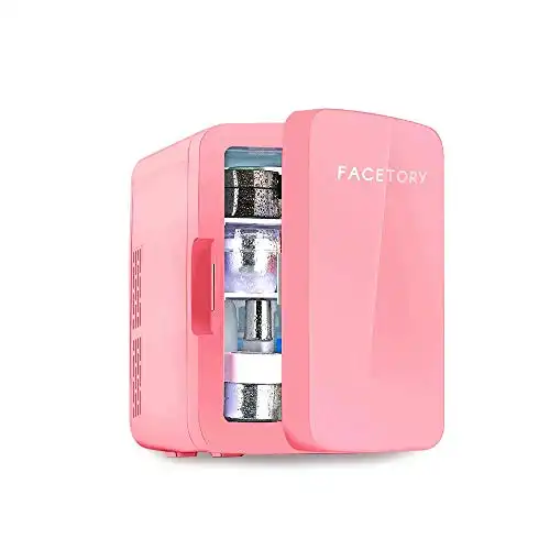 FACETORY Portable Coral Beauty Fridge (10-L / 12 Can) with Heat and Cool Capacity