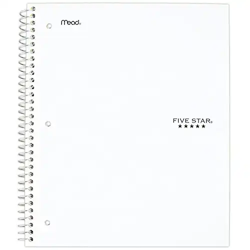 Five Star Spiral Notebook, 5-Subject, Wide Ruled Paper, 10-1/2" x 8", 150 Sheets, Harvest Yellow (930012CJ1)