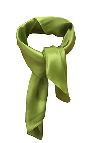 Silk square scarf pure color head scarf blend neckerchief (sage)