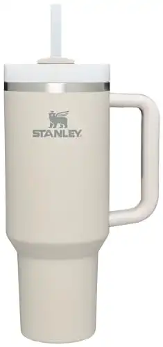 Stanley Quencher H2.0 Soft Matte Collection, Stainless Steel Vacuum Insulated Tumbler with Lid and Straw for Iced and Cold Beverages, Dune, 40 oz