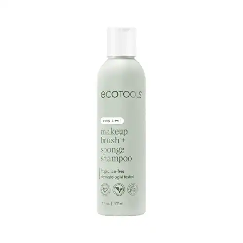EcoTools Makeup Brush and Sponge Shampoo, Removes Makeup, Dirt, & Impurities From Makeup Brushes & Makeup Blending Sponges, Fragrance-Free, Vegan, & Cruelty-Free, 6 fl.oz./ 177 ml, 1 Count