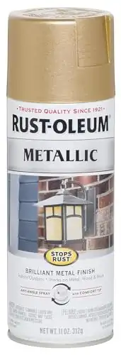 Rust-Oleum 286524 Stops Rust Metallic Spray Paint, Warm Gold,11 Ounce (Pack of 1)