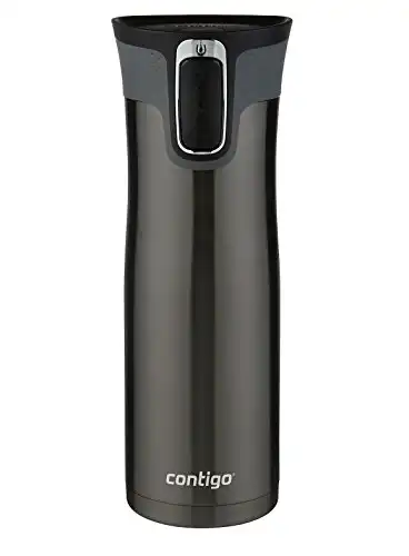 Contigo West Loop Stainless Steel Vacuum-Insulated Travel Mug with Spill-Proof Lid, Keeps Drinks Hot up to 5 Hours and Cold up to 12 Hours, 20oz Black