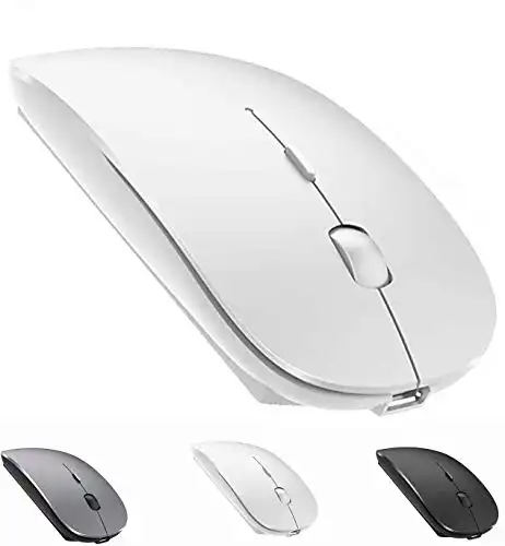 ZERU Bluetooth Mouse,Rechargeable Wireless Mouse for MacBook Pro,Bluetooth Wireless Mouse for MacBook Air Laptop PC Computer (White)