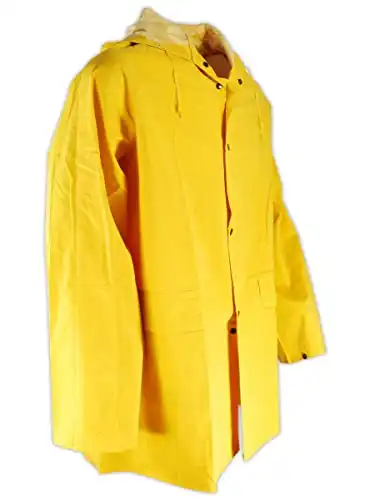 MAGID RainMaster PVC Jacket with Snap Closures, 1 Jacket, Size XXXXXL, Yellow PVC Shell and Vinyl Lining, HJ7819