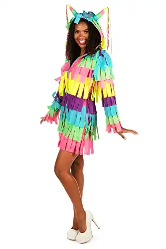 Tipsy Elves Funny Women's Adult Pinata Costume Dress - Pinata Halloween Costume Outfit: X-Small Multicolored