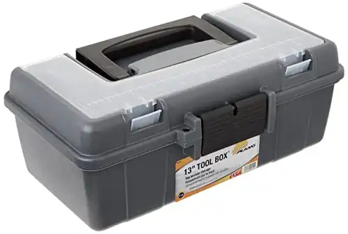 Plano Molding 114-002 13-Inch Compact Tool Box, Graphite Gray with Black Handle and Latches