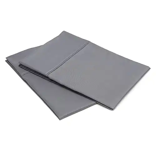 Amazon Basics Lightweight Super Soft Easy Care Microfiber Pillow case, Pillows Not Included, Standard, Dark Gray, Pack of 2, 30" L x 20" W