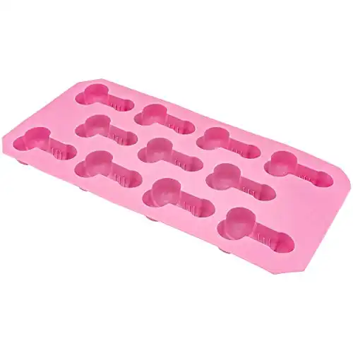 Fairly Odd Novelties Kisses Lips Shape 10 Ice Cube Tray Mold Pink Novelty  Gag Gift, One Size