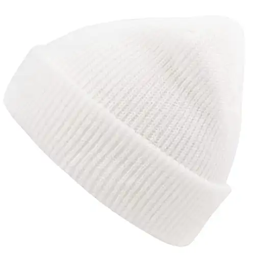 Unisex Slouchy Beanie Warm Winter Cap Soft Stretch Knit Hat White