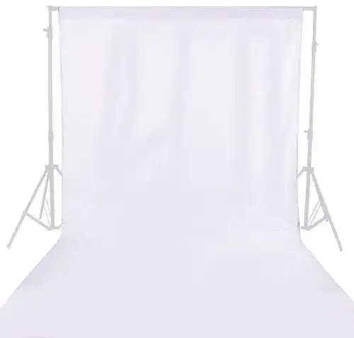 GFCC 6FTX9FT White Backdrop Background - for Photography Photo Booth Backdrop for Photoshoot Background Screen Video Recording Parties Curtain