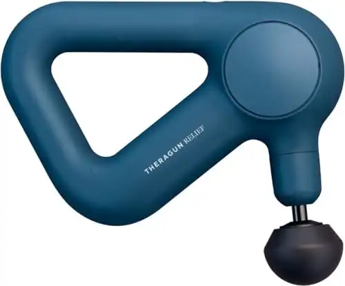 TheraGun Relief Handheld Percussion Massage Gun - Easy-to-Use, Comfortable & Light Personal Massager for Every Day Pain Relief Massage Therapy in Neck, Back, Leg, Shoulder and Body (Navy)