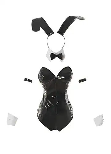 CR ROLECOS Womens Bunny Costume Mai Sakurajima Bunny Suit Bunny Ears Bodysuit S