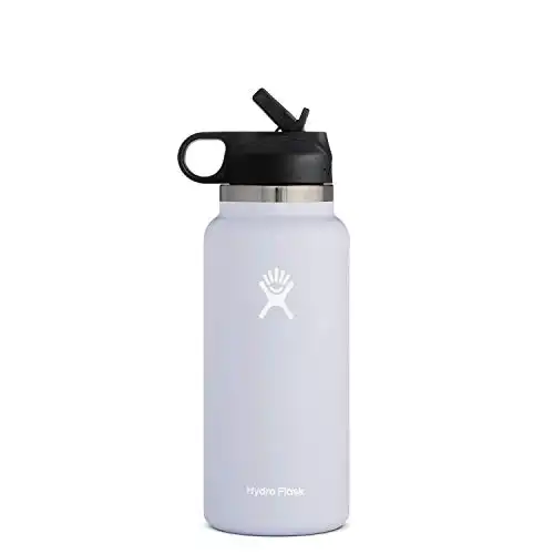 Hydro Flask 32 oz. Water Bottle with Straw Lid - Stainless Steel, Reusable, Vacuum Insulated- Wide Mouth