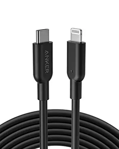 Anker USB C to Lightning Cable, Powerline II [MFi Certified, 10ft, Black] Extra Long Charging Cord for iPhone 13 13 Pro 12 Pro Max 12 11 X XS XR 8 Plus, Supports Power Delivery (Charger Not Included)