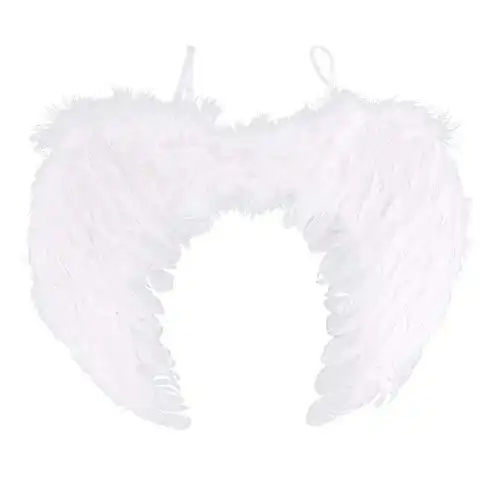 Feather Angel Wings Christmas Halloween Fancy Dress Costume, White, Size 6545CM