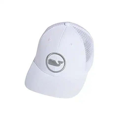 Vineyard Vines Men's Whale Dot Performance Trucker Hat, Jost Van White, One Size