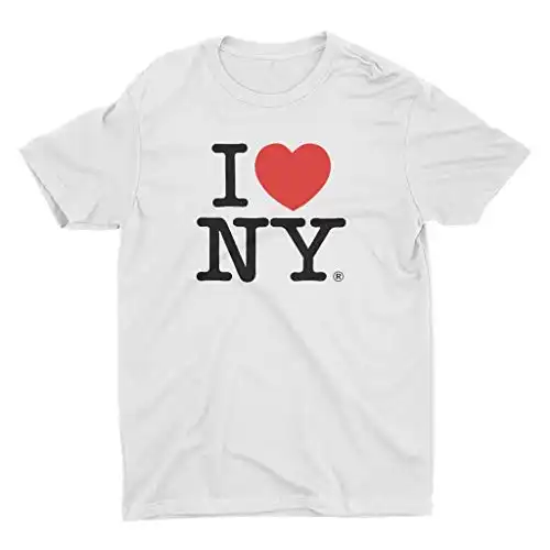 I Love NY Men's Unisex Tee Officially Licensed T-Shirt (X-Large, White)