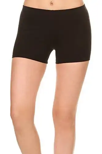 Women's Cotton Stretch Yoga Gym Booty Shorts Pants (S-XL) (Medium, Black)