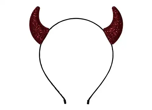 Anna Belen "Devil Horns Halloween Headband O/S Red Glitter