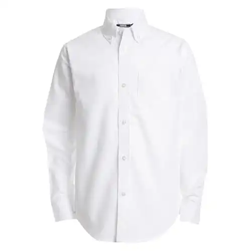 IZOD boys Long Sleeve Solid Button-down Oxford button down shirts, White, 8 US