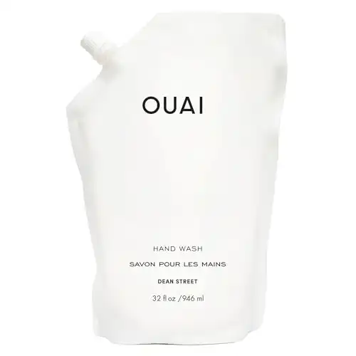 OUAI Hand Wash Refill - Moisturizing Hand Soap with Jojoba, Avocado, & Rose Hip Oil for Replenished Skin - Gentle Exfoliating Bathroom + Kitchen Hand Soap (32 Fl Oz)