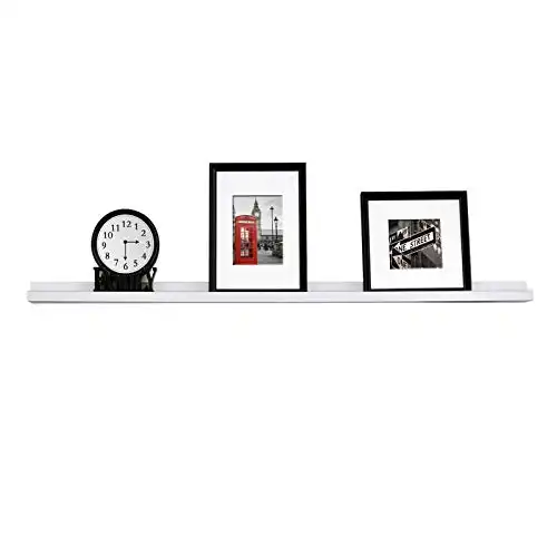 WELLAND White Photo Ledge Floating Picture Ledge, Display Wall Shelf, 48-inch, White
