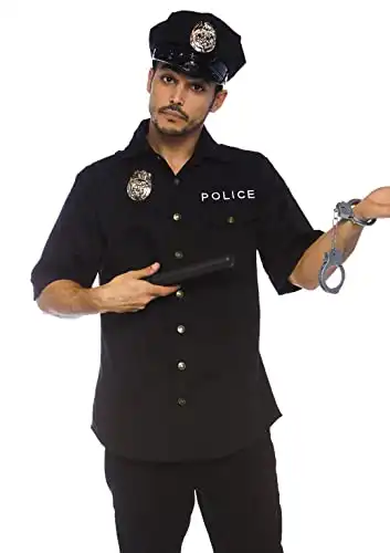 Leg Avenue mens Police Adult Sized Costumes, Black, Medium Large US